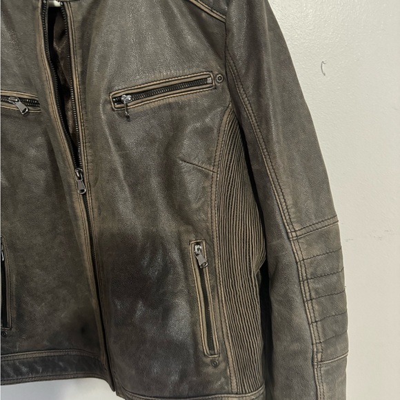 Black Rivet Brown Fringe Leather Jacket Size XXL - Picture 9 of 9